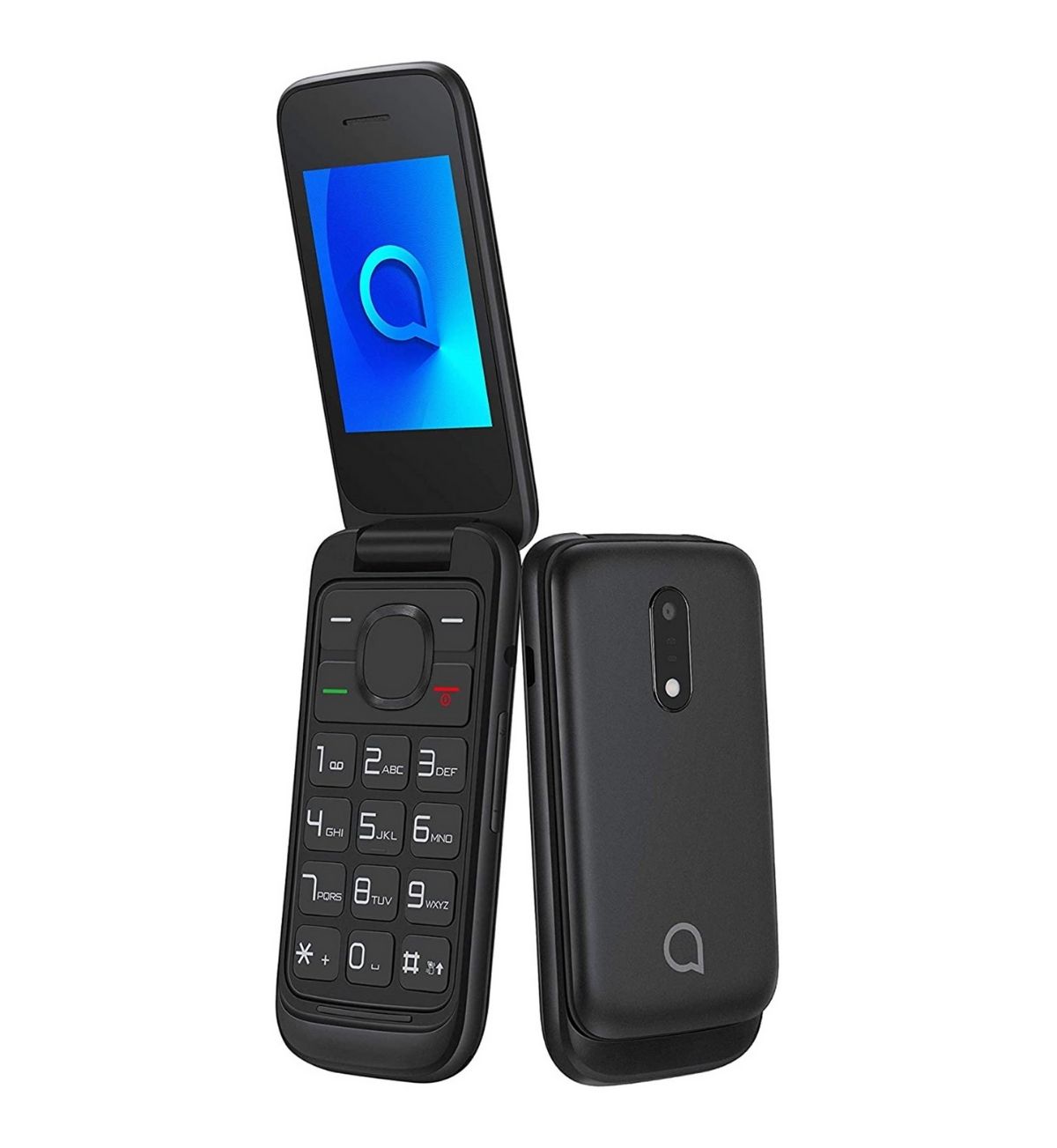 Image of the Alcatel 2053 phone in its closed clamshell position, showcasing its sleek design.