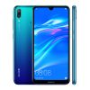 A close-up image of the sleek Huawei Y6 2019 smartphone in a stylish colour, held comfortably in a hand. The 6.09-inch HD display is vibrant and showcases a crisp image.