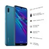 Close-up image of the Y6 2019's triple rear camera system and fingerprint sensor.