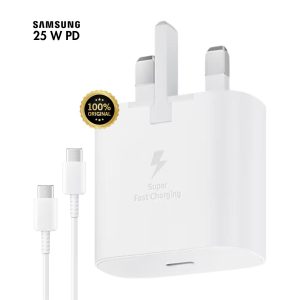 Original Samsung 25W Super Fast Charger (White): Power Up Your Galaxy Device in Minutes